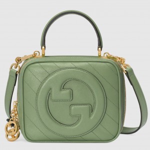 Gucci Blondie Mini Top Handle Bag in Light Green Leather