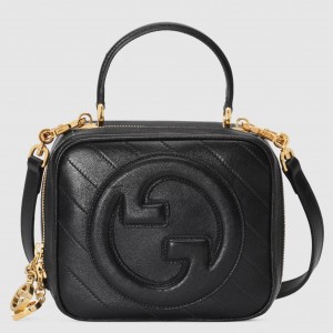 Gucci Blondie Mini Top Handle Bag in Black Leather