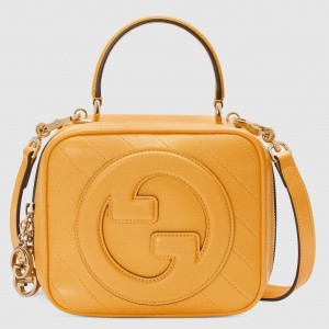 Gucci Blondie Mini Top Handle Bag in Yellow Leather