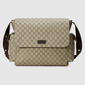 Gucci Plus Diaper Bag In Beige GG Supreme Canvas