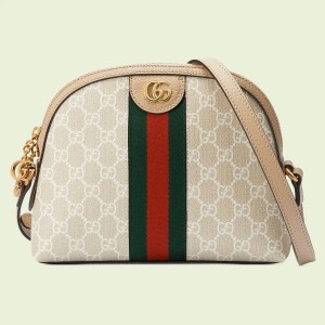 Gucci Ophidia GG Small Shoulder Bag in White GG Supreme Canvas