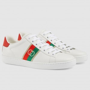 Gucci Women's White Ace Sneakers with Interlocking G