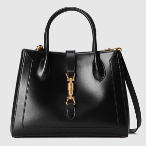Gucci Jackie 1961 Medium Tote Bag in Black Leather