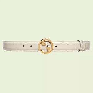 Gucci Blondie Belt 30MM in White Leather