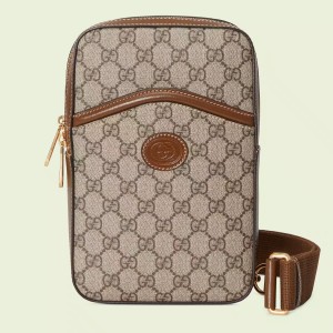 Gucci Sling Backpack in GG Supreme Canvas with Interlocking G
