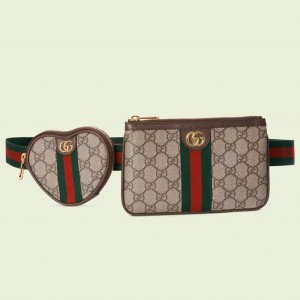 Gucci Ophidia GG Heart Utility Belt Bag In Beige GG Supreme Canvas