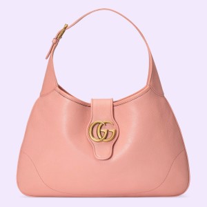 Gucci Aphrodite Medium Shoulder Bag in Pink Leather