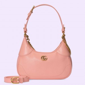 Gucci Aphrodite Small Shoulder Bag in Pink Leather