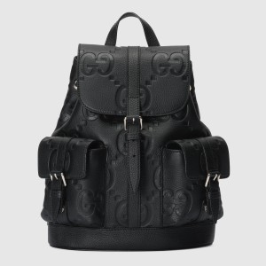 Gucci Small Backpack in Black Jumbo GG Leather