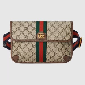 Gucci Ophidia GG Small Belt Bag In Beige GG Supreme Canvas