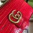 Gucci GG Marmont Small Shoulder Bag in Red Crocodile Leather